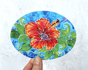 Tropical Hibiscus Sticker