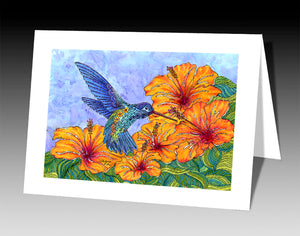 Tropical Hummingbird Notecard