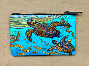Turtles Under the Wave Coin Bag