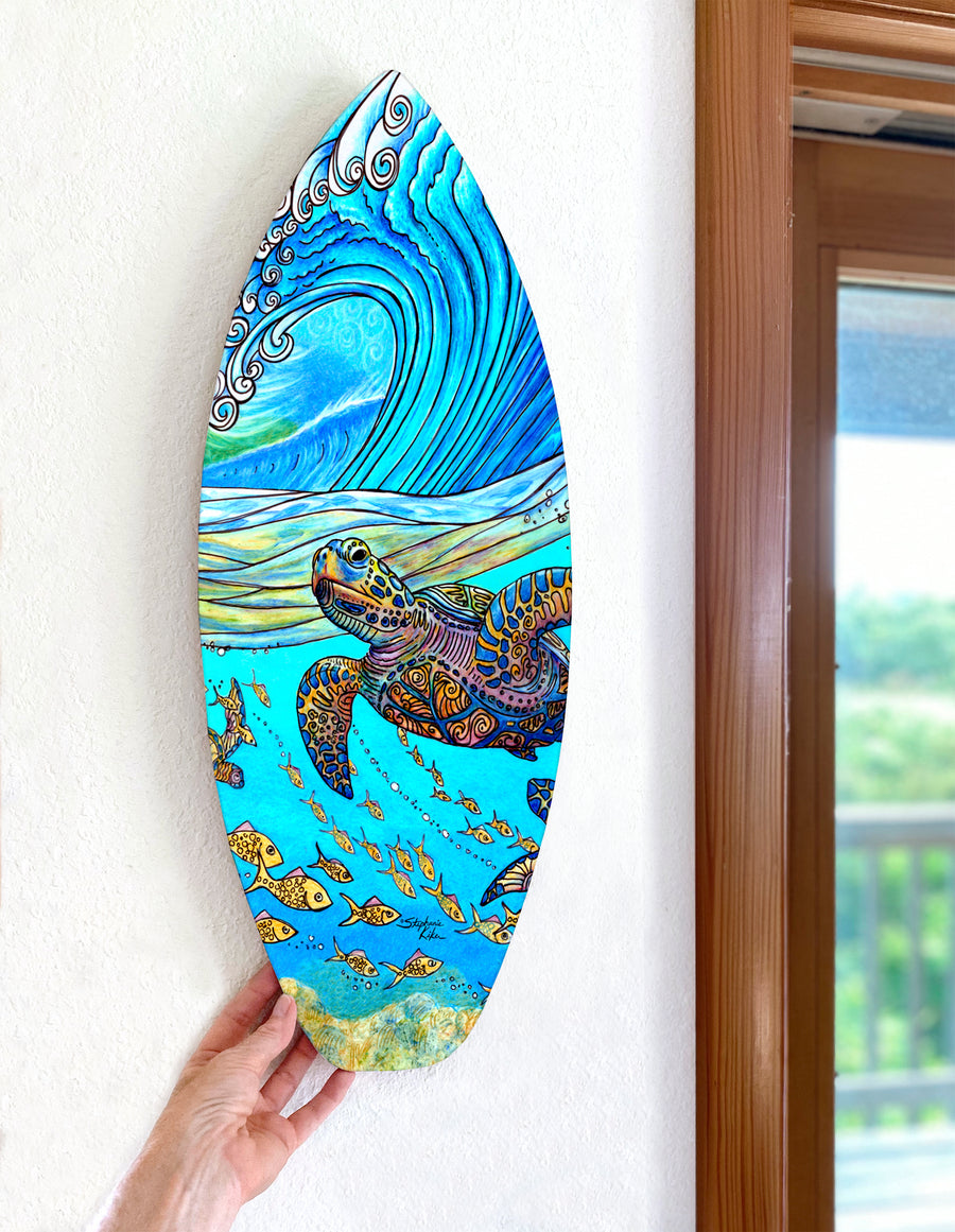 Under the Wave Surfboard Wall Art