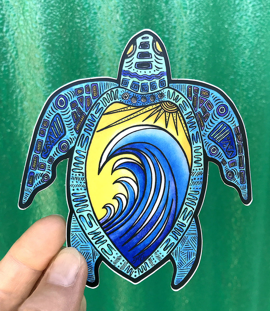 Waves of Turtle Sticker