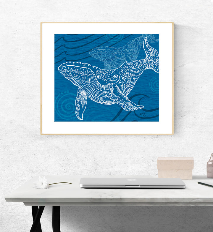 Whale One Color Print