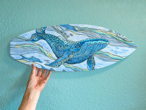 Whale Watch Surfboard Wall Art