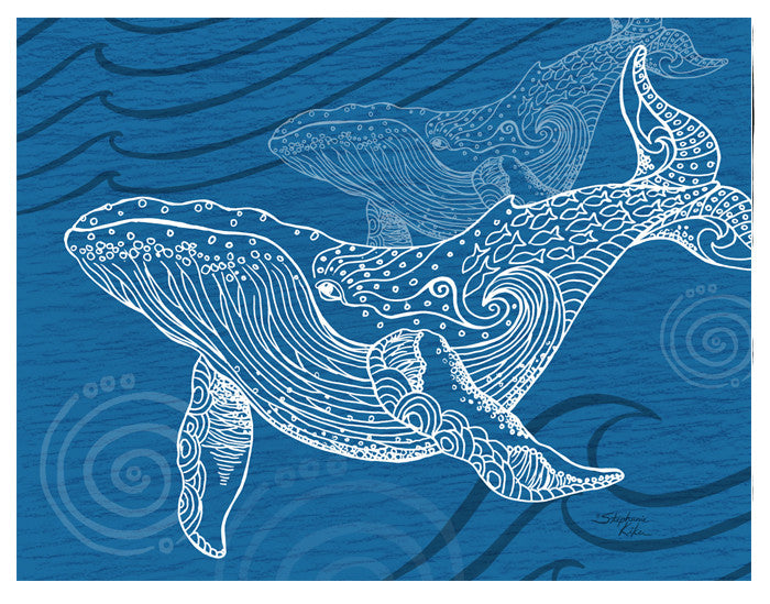 Whale One Color Print