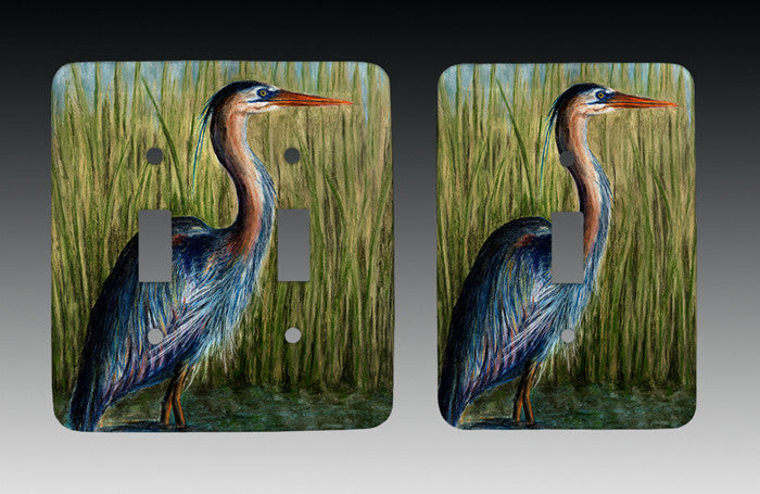 Blue Heron Light Switch Cover