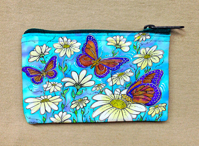 Butterflies on Daisies Coin Bag