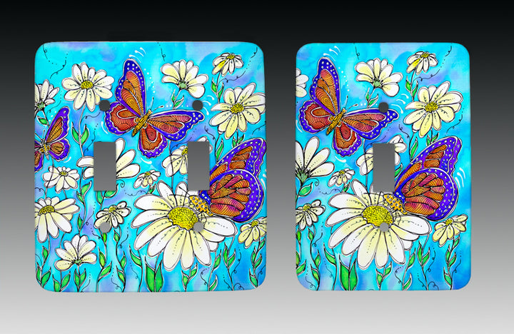 Butterflies on Daisies Light Switch Cover