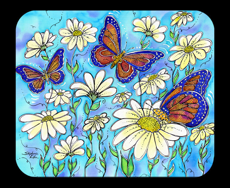 Butterflies on Daisies Mousepad