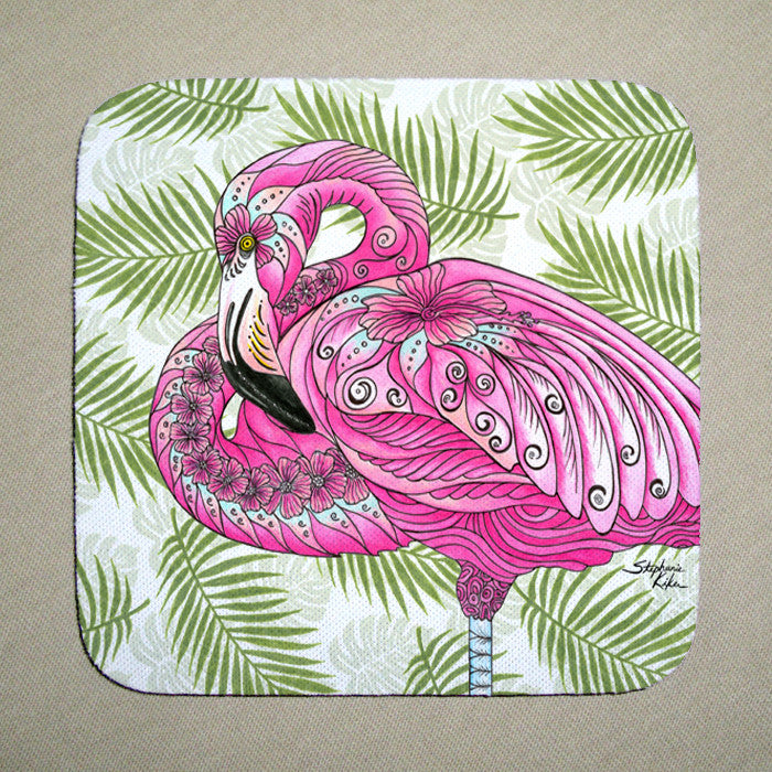 Flamingo Flowers Coaster