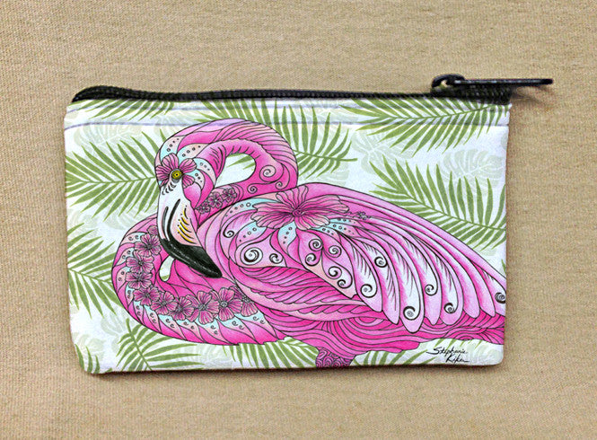 Flamingo Flowers Coin Bag