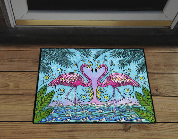 Flamingo Love Door Mat