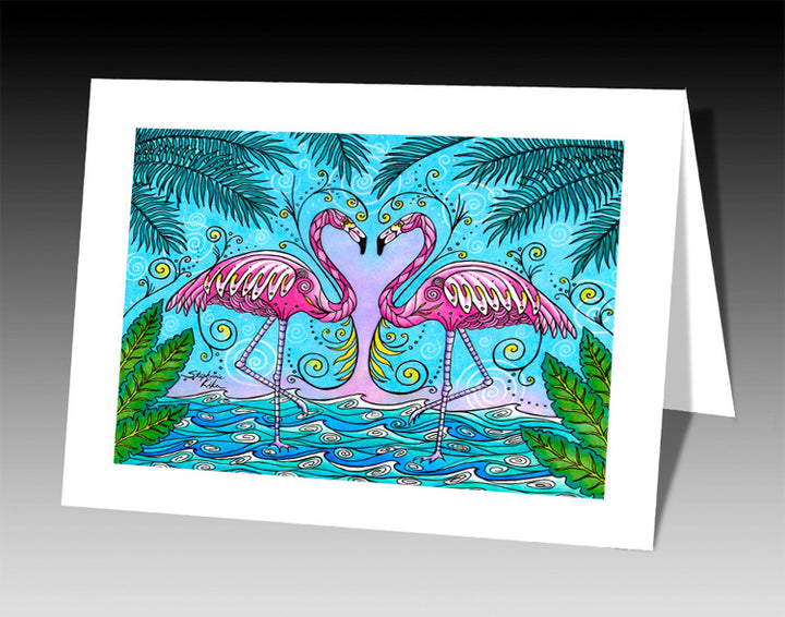 Flamingo Love Notecard