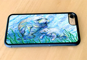 Manatees in Grass iPhone Case
