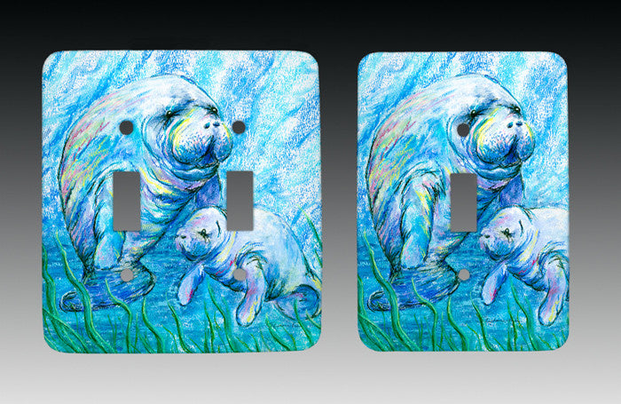 Manatees in Grass Light Switch Cover