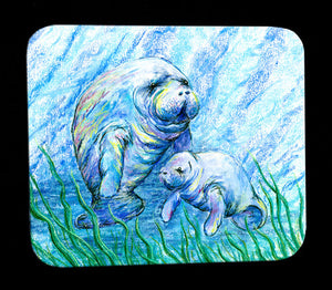 Manatees in Grass Mousepad