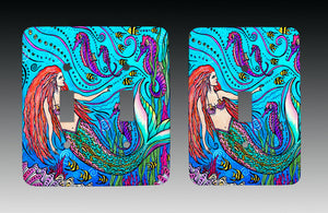 Mermaid and Seahorses Light Switch Cover