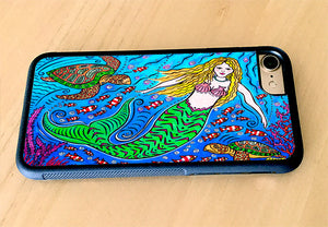 Mermaid and Turtles iPhone Case