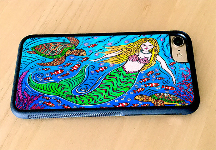 Mermaid and Turtles iPhone Case