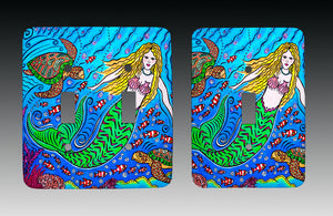 Mermaid and Turtles Light Switch Cover