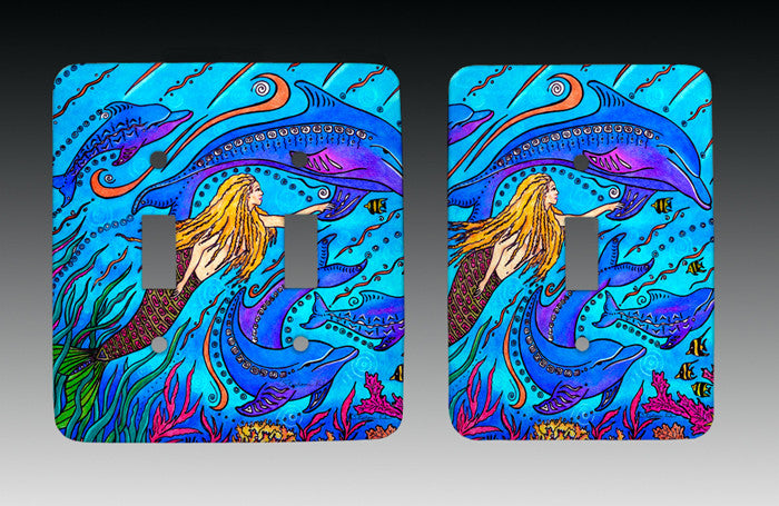 Swimming with Dolphins Light Switch Cover