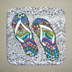 Tropical Flip Flops Coaster