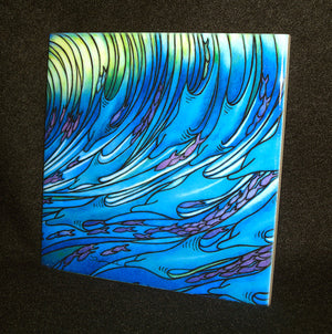 Waves of the Dolphin Ceramic Tile